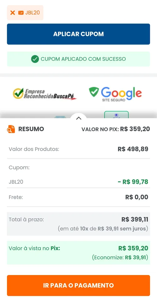 Imagem na descrição da promoção