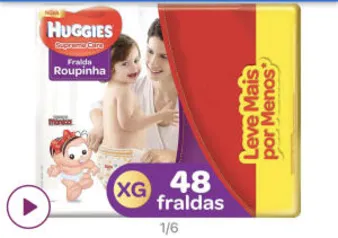 Fralda Huggies Turma da Mônica Supreme Care - Roupinha Tam. XG R$50