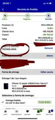 CLIENTE OURO - iPhone 12 Apple 128GB Preto Tela 6,1” R$5654