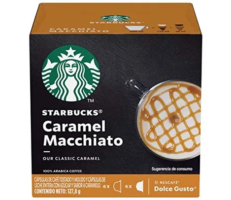 [PRIME | 50% OFF na 2ª unidade] Starbucks Caramel Latte Macchiato NESCAFÉ Dolce Gusto - 12 Cápsulas