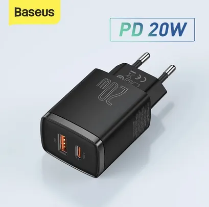 Baseus PD 20W Porta Carregador Dual Usb Tipo C  