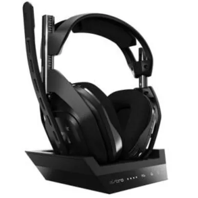 Headset Sem Fio ASTRO Gaming A50 + Base Station Gen 4 com Áudio Dolby para PS4, PC, Mac - Preto/Prata | R$1662