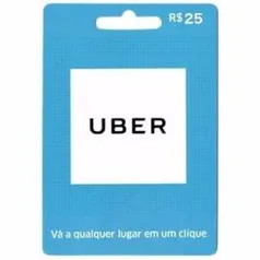 Cartão pré pago Uber 25 reais só R$ 5,00 [CORRE]