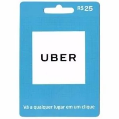 Cartão pré pago Uber 25 reais só R$ 5,00 [CORRE]