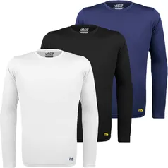 [AME 20%] Kit 3 Camisetas Térmicas Masculina Segunda Pele Camisa Uv 50