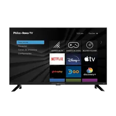 Smart TV Led 32&quot; HD Roku WiFi HDMI Philco Preta