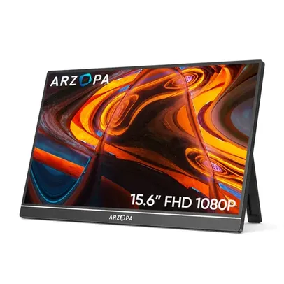 [No Brasil/Moedas R$446] Monitor Portátil ARZOPA A1 15.6 - Tela IPS, Resolução Full HD, Design Slim, USB C