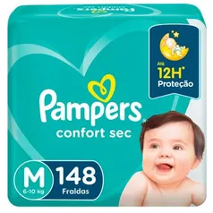 Fralda Pampers Confort Sec M - 148 Unidades