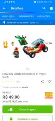 LEGO City Cidade em Chamas 84 Peças - R$50