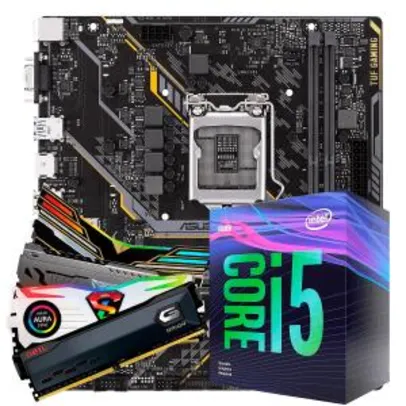 Kit Upgrade, i5 9400F, Asus TUF H310M-Plus Gaming, Memória DDR4 8GB 3000MHz | R$1.619
