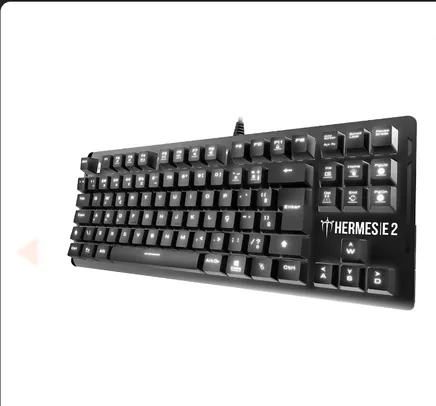 Teclado Mecânico Gamer Gamdias Hermes E2 Led White, Switch Blue, ABNT2, TKL, HERMES E2 BR-BLUE