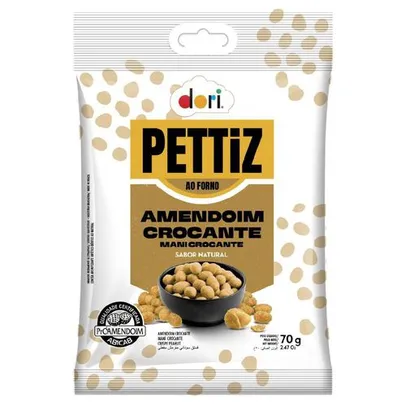 Compre 5 Amendoim Pettiz Crocante Natural 70g - Dori por R$2,19/Cada