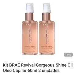 Kit BRAÉ Revival Gorgeous Shine Oil Oleo Capilar 60ml 2 unidades