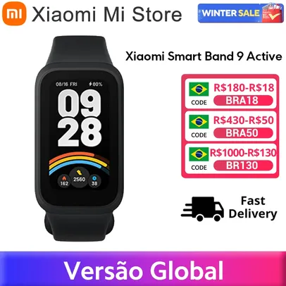 [Com Taxa] Pulseira Inteligente Xiaomi Band 9 Active 1.47" 18Days 5ATM Xiaomi