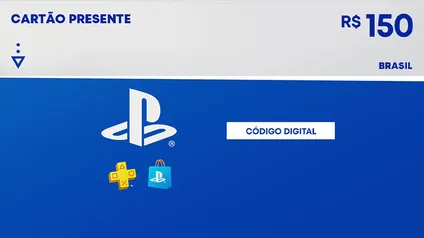 Gift Card Cartão Presente R$ 150 PlayStation - PS4 & PS5