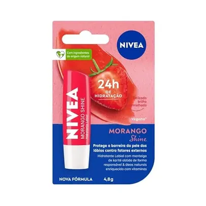 [REC] [+ POR - R$ 9,14] NIVEA Hidratante Labial "Morango Shine" 4,8g