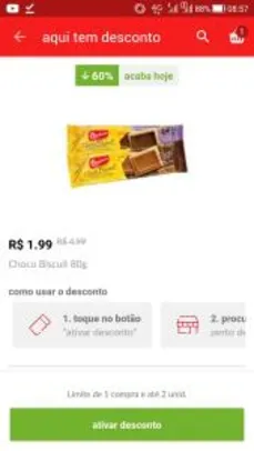 [AMERICANAS] Choco Biscuit 80g - Retirada em Loja