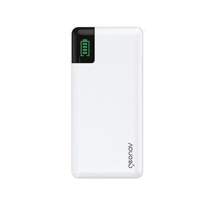 Geonav Carregador Portátil Universal 16.000mAh, 2 portas USB + 1 porta USB-C, Led Indicador de bateria, PB16KWT, Branco