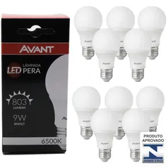 Kit Lampada led 9W 6500k Branco Frio Bivolt Bulbo E27 - Avant - 10 Unidades