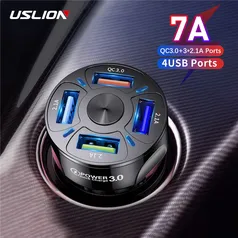 [Novos Usuários] CARREGADOR VEICULAR Uslion 4 portas usb | R$12