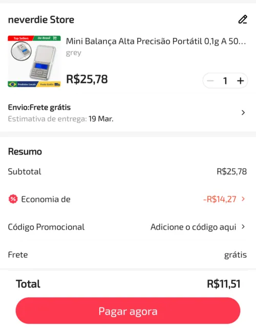 Imagem na descrição da promoção