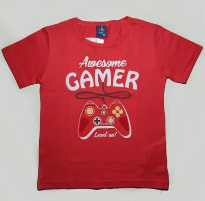 Camiseta Masculina Infantil MC Estampada Vermelha | R$3