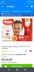 Fraldas Huggies Supreme Care Tam G - 64 Unidades