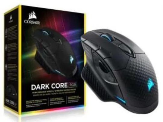 Mouse sem fio Corsair Dark core RGB | R$260