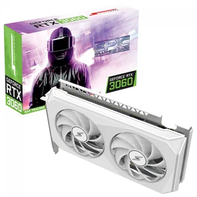 Placa de Vídeo SuperFrame NVIDIA GeForce RTX 3060 EPIC, White, 12GB, GDDR6, DLSS, Ray Tracing