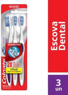 [PRIME] Escova Dental Colgate 360º Luminous White 3unid Promo c/ Desconto