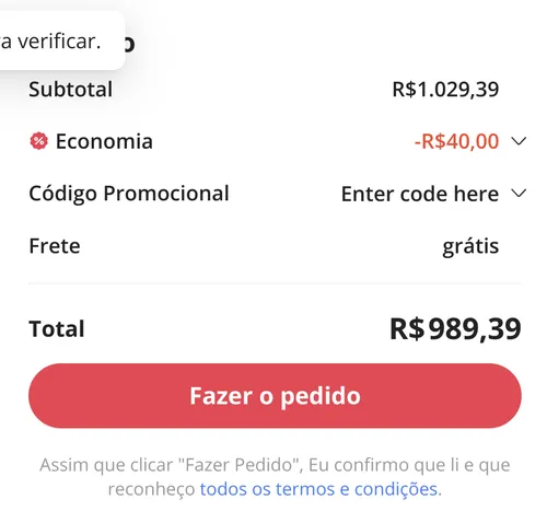 Imagem na descrição da promoção