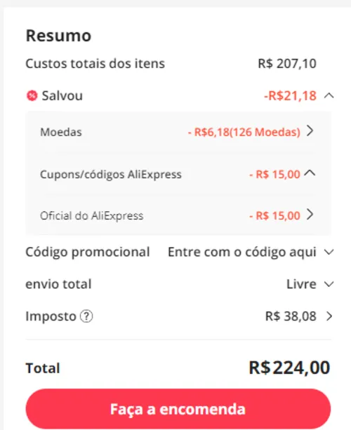 Imagem na descrição da promoção