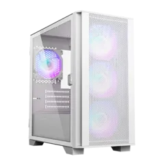 Gabinete Gamer Montech AIR 100 ARGB, Mini Tower, White, mATX, 4 Fans, Vidro Temperado