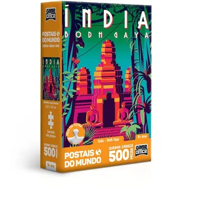 [Prime] Quebra-cabeça 500 peças nano | Postais do Mundo | Índia - Bodh Gaya | Outros modelos listados abaixo