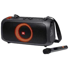 Caixa de Som Portátil Bluetooth JBL PartyBox On-The-Go, Com Microfone Sem Fio e Efeitos de Luzes - JBLPARTYBOXGOBBR2