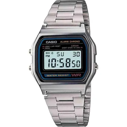 Relógio Casio Vintage Unissex Prata Digital A158WA-1DF