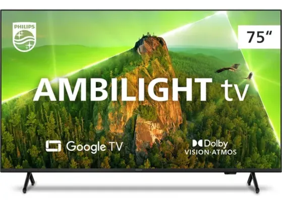Saindo por R$ 4035,24: Smart Tv 75'' 75pug7908/78 Ambilight 4k UHD LED Philips | Pelando