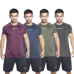 Kit 4 Camisetas Dry Alpha Co Masculina