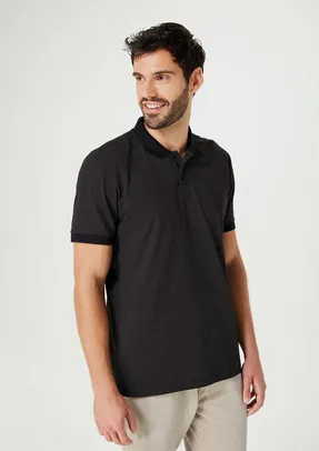 Camisa Polo Masculina Manga Curta - Preto