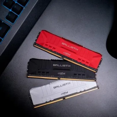 Memória Crucial Ballistix, 8GB, 3200MHz, DDR4, CL16, Vermelha