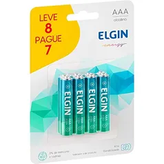 [Prime] Pilha Alcalina AAA com 8 unidades Elgin Palito