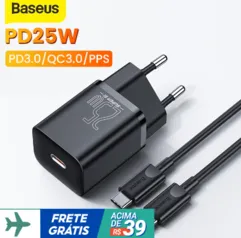 Carregador 25w Baseus + Cabo UBS - C