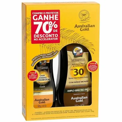 Kit Australian Gold ( Protetor FPS 30 237g + Acelerador Dark Tanning 125g )