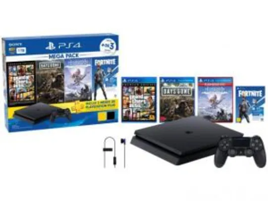 Playstation 4 1TB 1 Controle Sony - com 3 Jogos - R$1.799