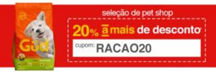 20% OFF em seleção de itens de Pet Shop