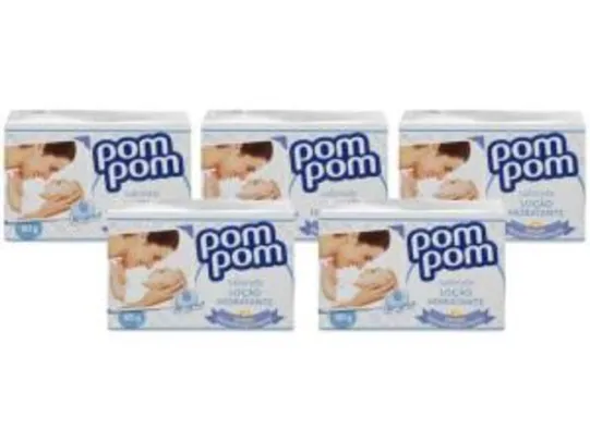 [6 kits + Magalupay R$3] Sabonete Infantil Pom Pom 80g - 5 unid. | R$6