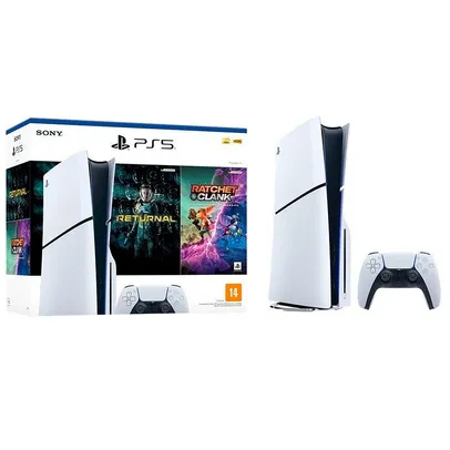 PlayStation 5 Slim Edition Branco + Returnal e Ratchet e Clank  em 12x sj