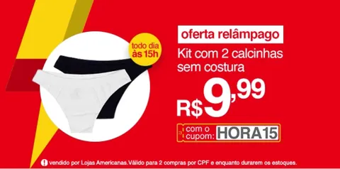 [APP] Kit 2 Calcinhas Hanes sem costura | R$10