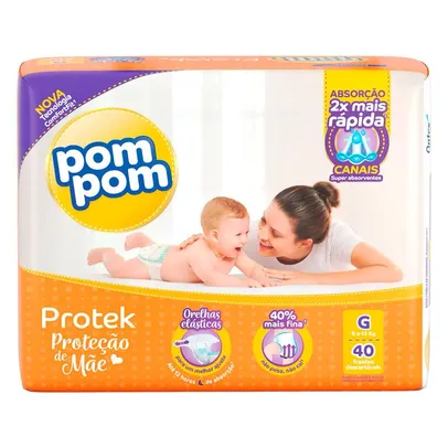 [leve3 pague 2] Fralda Pom Pom Protek Proteção de Mãe Mega G 40 Unidades | R$71