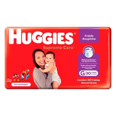 Fraldas Huggies Supreme Care Roupinha G 30 u